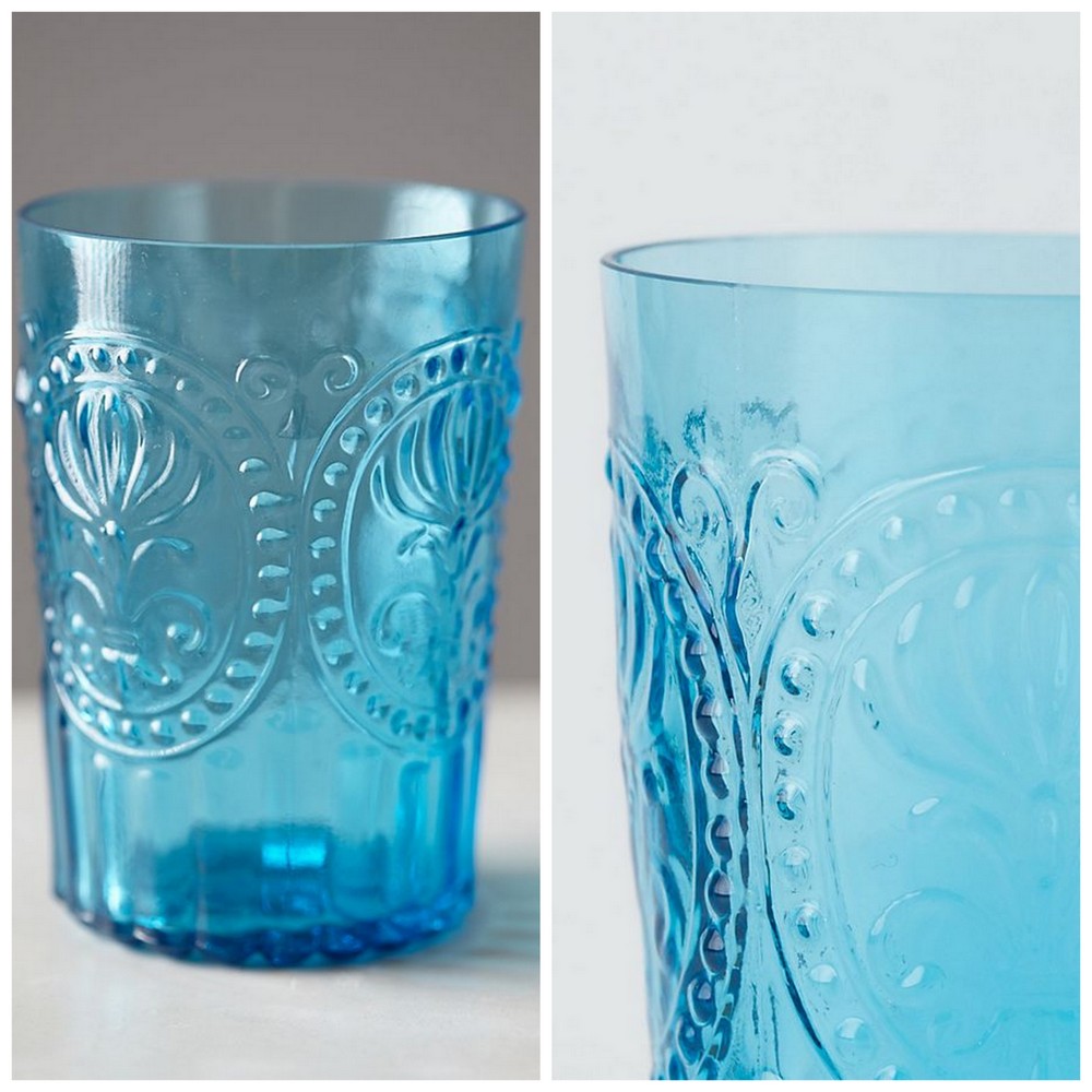 Waterglas | Fleur blauw